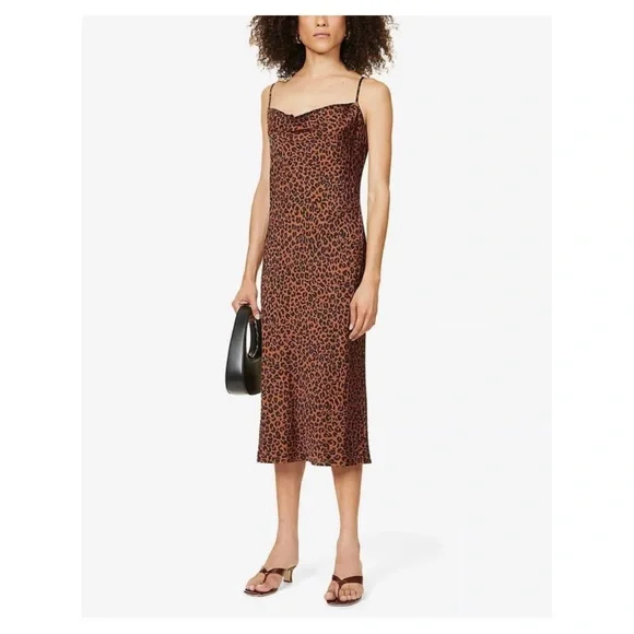 knee length dresses for ladies Leopard print Midi Slip Dress – MELISSA JEAN